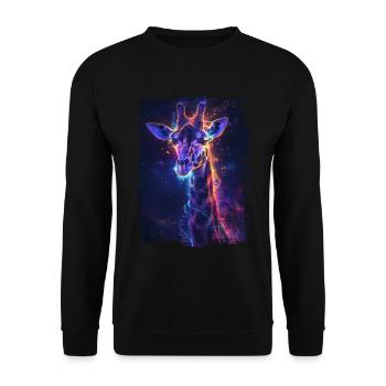 Giraffe - Unisex Sweatshirt - black - Front - Alina (178cm) & Michal (187cm)