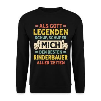 Éleveur de bovins - Sweat-shirt Unisexe - noir - Devant - Alina (178cm) & Michal (187cm)