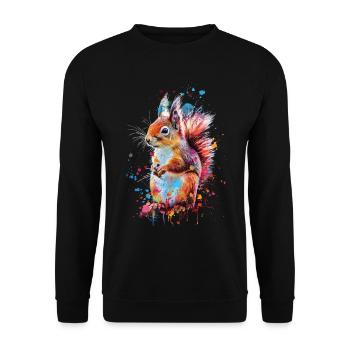 Squirrel - Unisex Sweatshirt - black - Front - Alina (178cm) & Michal (187cm)
