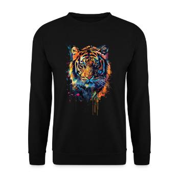 Tiger - Unisex Sweatshirt - black - Front - Alina (178cm) & Michal (187cm)