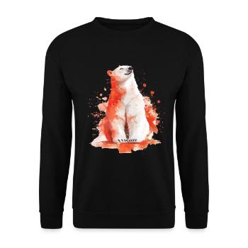 Polar bear - Unisex Sweatshirt - black - Front - Alina (178cm) & Michal (187cm)