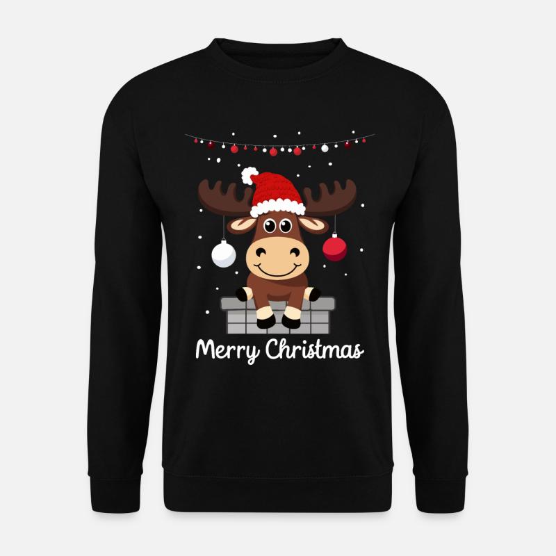 Doux orignal de Noël - Sweat-shirt Unisexe - noir