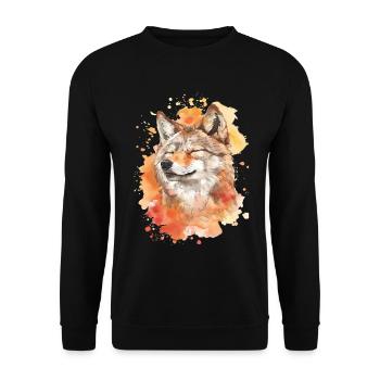 Wolf - Unisex Sweatshirt - black - Front - Alina (178cm) & Michal (187cm)