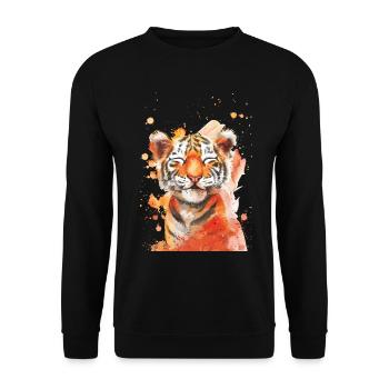 Tiger - Unisex Sweatshirt - black - Front - Alina (178cm) & Michal (187cm)