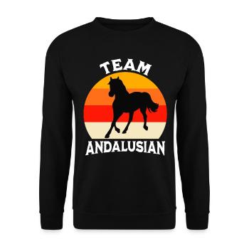 Team Andalusier - Unisex Pullover - Schwarz - Vorne - Alina (178cm) & Michal (187cm)