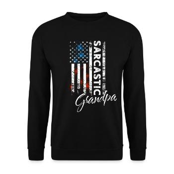 Sarcastic Grandpa - Unisex Sweatshirt - black - Front - Alina (178cm) & Michal (187cm)