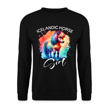 Icelandic Horse Girl Icelander - Unisex Sweatshirt - black - Front - Alina (178cm) & Michal (187cm)