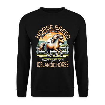 Cheval Islandais Islandais - Sweat-shirt Unisexe - noir - Devant - Alina (178cm) & Michal (187cm)