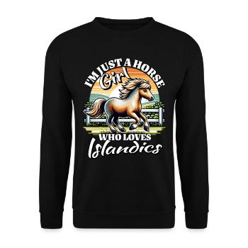 I Love Icelandic Saying - Unisex Sweatshirt - black - Front - Alina (178cm) & Michal (187cm)