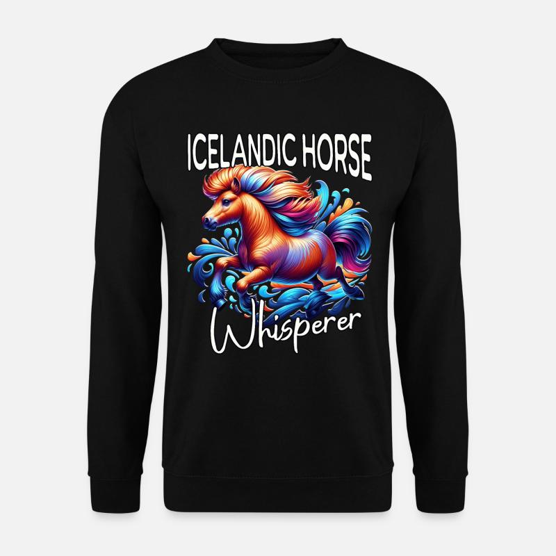 Isländer Flüsterer Pferd - Unisex Pullover - Schwarz