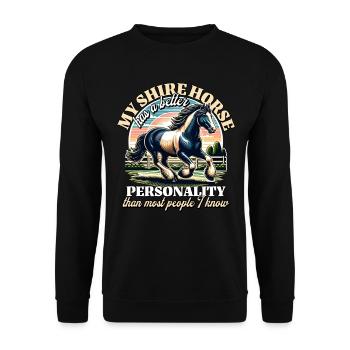 Dicton du cheval de la Comté Cheval de la Comté - Sweat-shirt Unisexe - noir - Devant - Alina (178cm) & Michal (187cm)