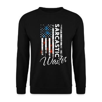 Sarcastic Waiter - Unisex Sweatshirt - black - Front - Alina (178cm) & Michal (187cm)