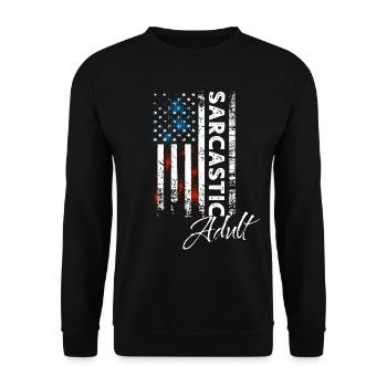 Adulte sarcastique - Sweat-shirt Unisexe - noir - Devant - Alina (178cm) & Michal (187cm)