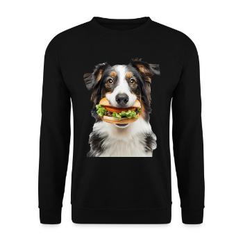 Australischer Schäferhund - Unisex Pullover - Schwarz - Vorne - Alina (178cm) & Michal (187cm)