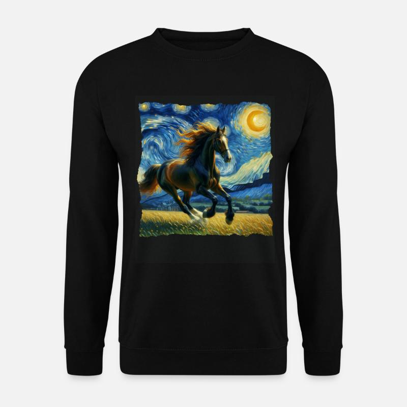 Irisches Zugpferd Starry Night - Unisex Pullover - Schwarz
