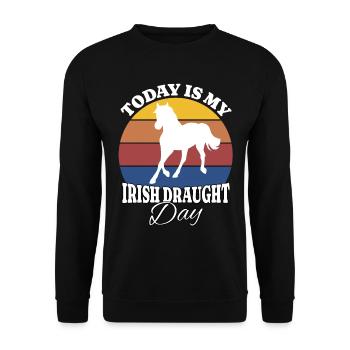 Irisches Zugpferd Irish Draught - Unisex Sweatshirt - black - Front - Alina (178cm) & Michal (187cm)