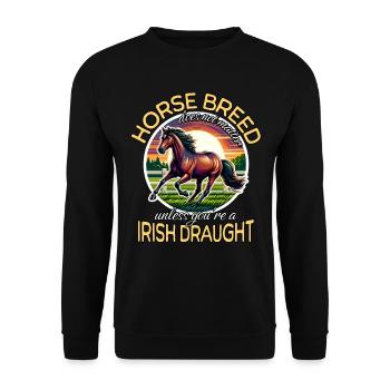 Irish Draught Irish Draft Horse - Unisex Sweatshirt - black - Front - Alina (178cm) & Michal (187cm)