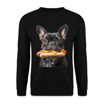 Bouledogue français - Sweat-shirt Unisexe - noir - Devant - Alina (178cm) & Michal (187cm)