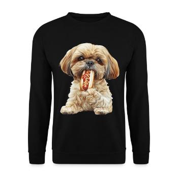 Shih Tzu - Unisex Pullover - Schwarz - Vorne - Alina (178cm) & Michal (187cm)