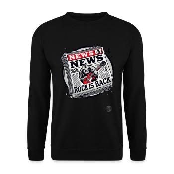 Fake newspaper: Rock music is back - Unisex Sweatshirt - black - Front - Alina (178cm) & Michal (187cm)