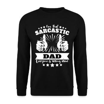 Sarcastique Sarcastique de papa - Sweat-shirt Unisexe - noir - Devant - Alina (178cm) & Michal (187cm)