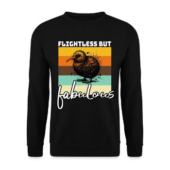 Dictons drôles d’oiseau kiwi - Sweat-shirt Unisexe - noir - Devant - Alina (178cm) & Michal (187cm)