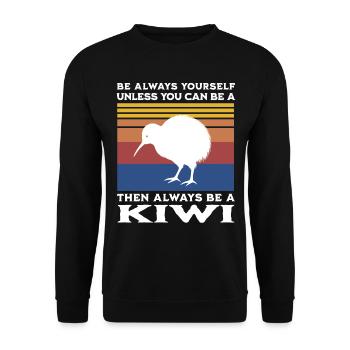 Dicton d’oiseau kiwi - Sweat-shirt Unisexe - noir - Devant - Alina (178cm) & Michal (187cm)