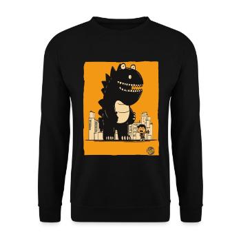 Le sympathique monstre Kaiju - Sweat-shirt Unisexe - noir - Devant - Alina (178cm) & Michal (187cm)