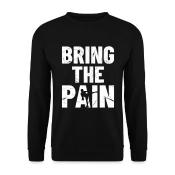 BRING THE PAIN - Boxen, Fightwear Geschenkidee - Unisex Pullover - Schwarz - Vorne - Alina (178cm) & Michal (187cm)