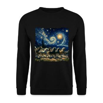 Paso Fino Starry Night - Unisex Sweatshirt - black - Front - Alina (178cm) & Michal (187cm)