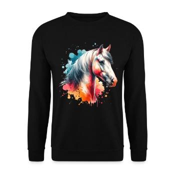 Paso Fino Motif Horse - Unisex Sweatshirt - black - Front - Alina (178cm) & Michal (187cm)