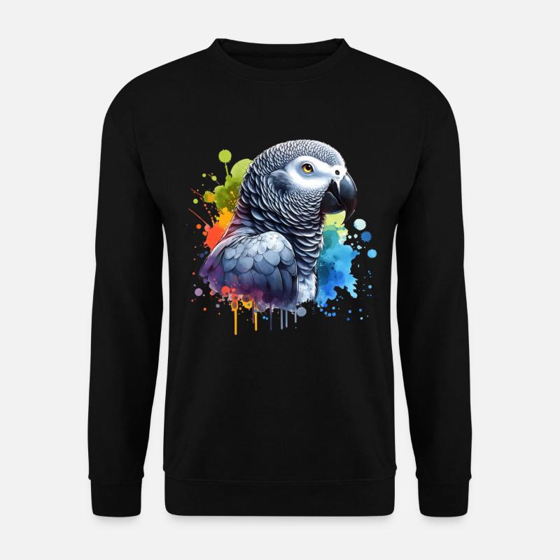 Graupapagei Motiv - Unisex Pullover - Schwarz