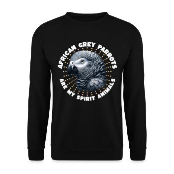 Drôle de dictons de perroquet gris - Sweat-shirt Unisexe - noir - Devant - Alina (178cm) & Michal (187cm)