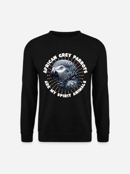 Lustige Graupapagei Sprüche - Unisex Pullover - Schwarz