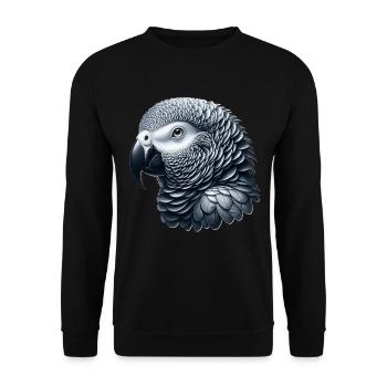 Graupapagei - Unisex Pullover - Schwarz - Vorne - Alina (178cm) & Michal (187cm)