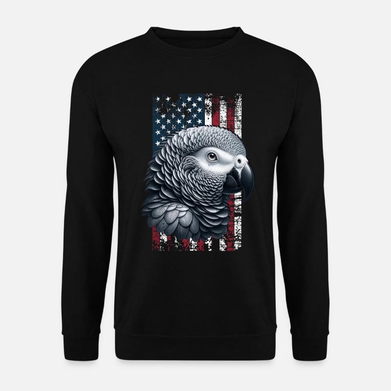 Grey Parrot US Graupapagei - Unisex Pullover - Schwarz