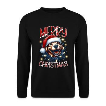 Noël Chien Joyeux Noël - Sweat-shirt Unisexe - noir - Devant - Alina (178cm) & Michal (187cm)