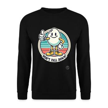 Thumbs up retro egg – Don't fall! - Unisex Sweatshirt - black - Front - Alina (178cm) & Michal (187cm)