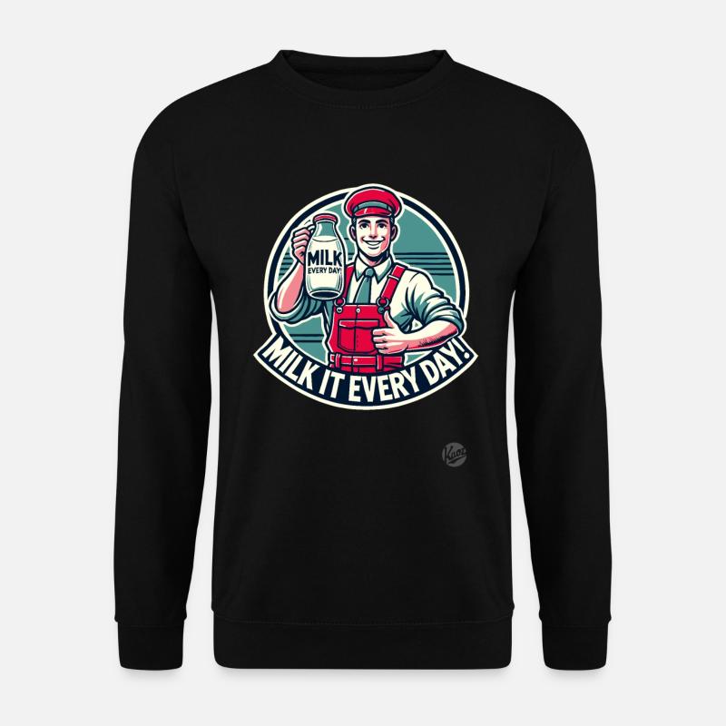 Milchmann Daumen hoch – Täglich Milch - Unisex Pullover - Schwarz