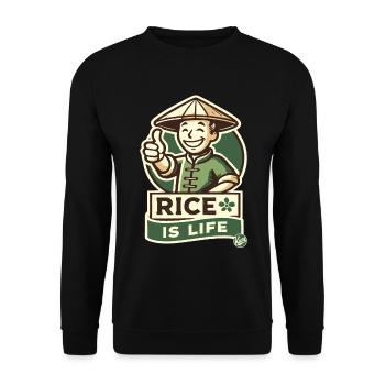 Rice farmer thumbs up - rice is life - Unisex Sweatshirt - black - Front - Alina (178cm) & Michal (187cm)