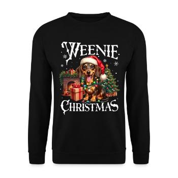 Dachshund Christmas - Unisex Sweatshirt - black - Front - Alina (178cm) & Michal (187cm)