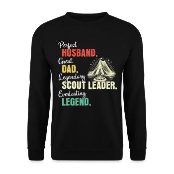 Scout Guide Papa - Unisex Sweatshirt - black - Front - Alina (178cm) & Michal (187cm)