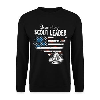 Pfadfinderführer US - Unisex Pullover - Schwarz - Vorne - Alina (178cm) & Michal (187cm)