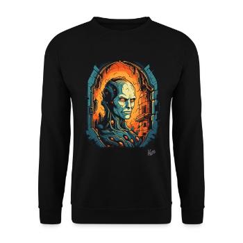 Cyborg Technology Dungeon - Unisex Sweatshirt - black - Front - Alina (178cm) & Michal (187cm)