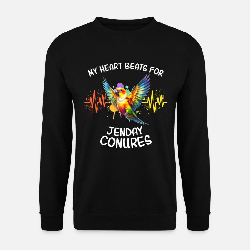 Gelbkopfsittich Herzlinie - Unisex Pullover - Schwarz