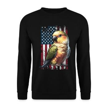 Jenday Conure Perruche à tête jaune des États-Unis - Sweat-shirt Unisexe - noir - Devant - Alina (178cm) & Michal (187cm)