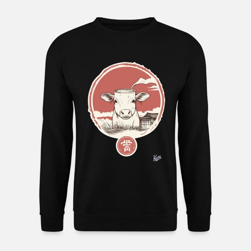 Abstrakte Kuh mit Milch - Unisex Pullover - Schwarz