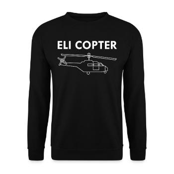 Eli copter Agent Helicopter Mossad Israel - Unisex Pullover - Schwarz - Vorne - Alina (178cm) & Michal (187cm)