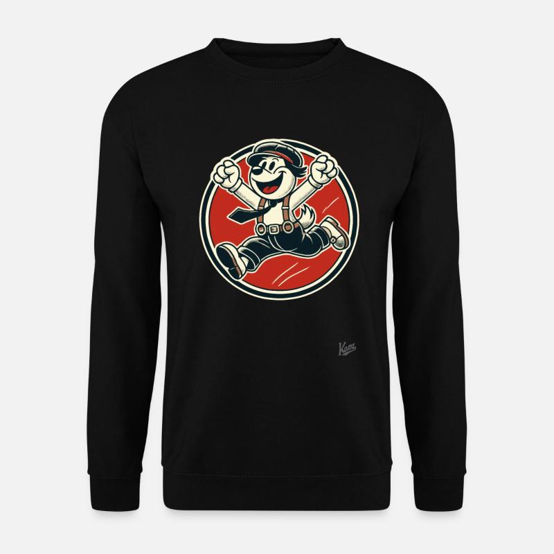 Chien rétro joyeux garçon - Sweat-shirt Unisexe - noir