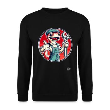 Artisan gecko, pouce avec clé - Sweat-shirt Unisexe - noir - Devant - Alina (178cm) & Michal (187cm)